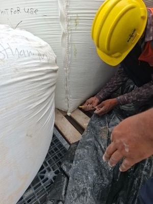 Damaged Stock of White Cement